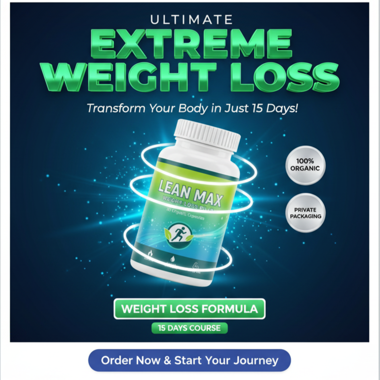 Lean Max Weight Loss Capsules (for Male & Female both) - 100% ORGANIC - Weight Loss Pills | Fat Burner (30 Capsules)