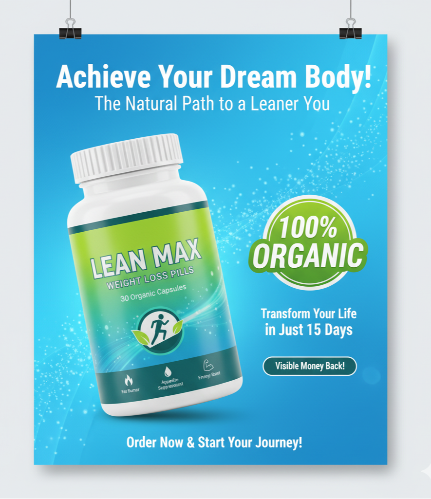 Lean Max Weight Loss Capsules (for Male & Female both) - 100% ORGANIC - Weight Loss Pills | Fat Burner (30 Capsules)